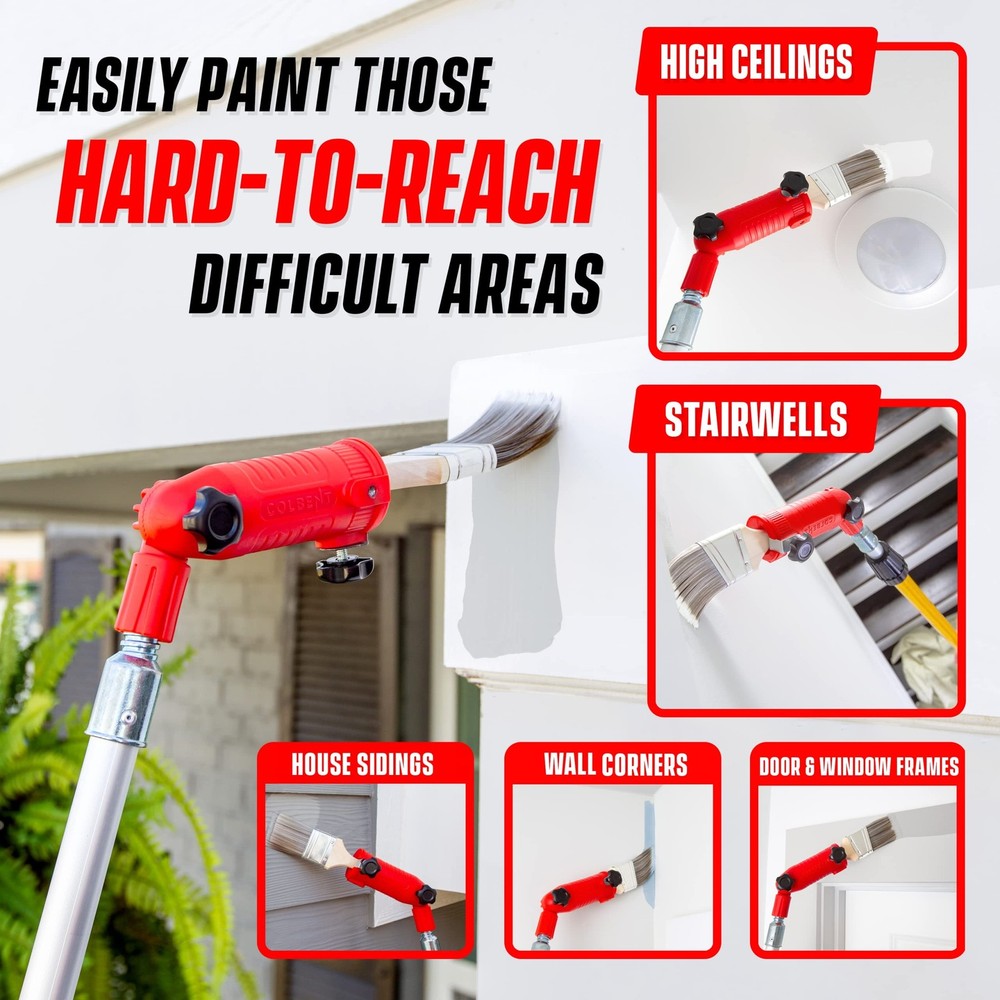 Multi-Angle Paint Brush Extender - High Ceiling Paint Edger Tool, Extension P...