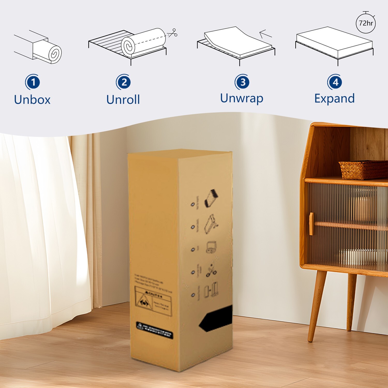 8" 10" 12" Twin Full Queen King Size Gel Memory Foam Mattress, Mattress in a Box