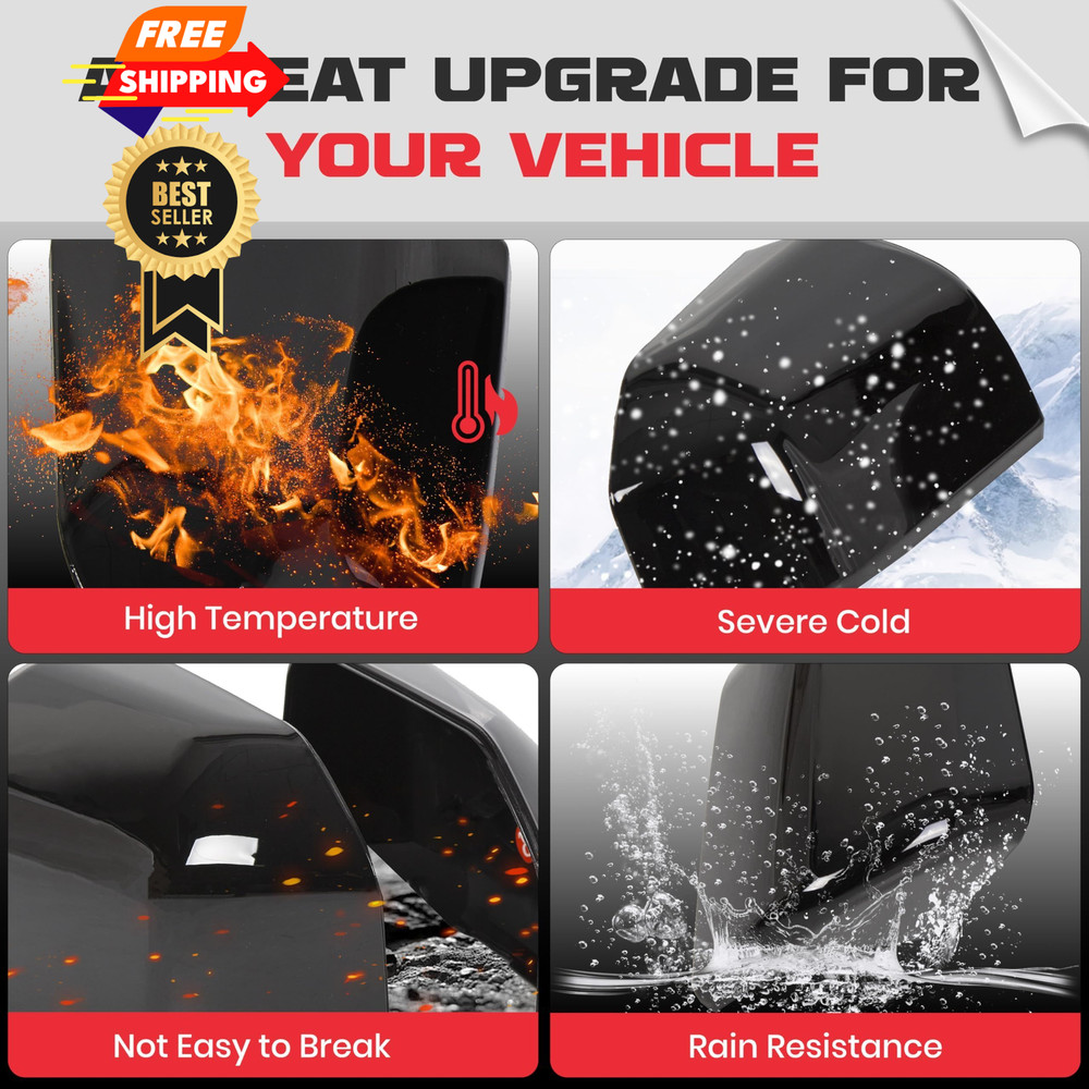 ECOTRIC Top Half Upper Driver/Passenger Side View Gloss Black Medium,