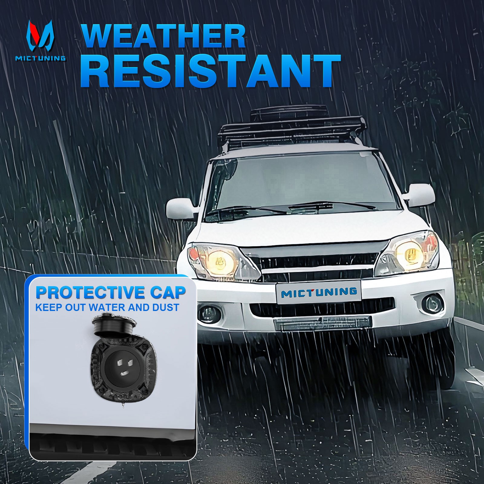 5-in-1 AC Port Plug 20A 125V, Dual 12 AWG Extension Cords for Trailer Truck Boat