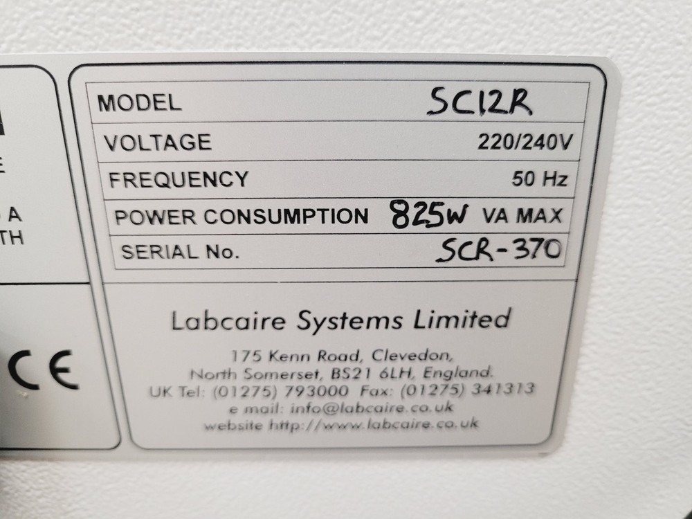 Labcaire Model SC12R Recirculating Class II Safety Cabinet Lab