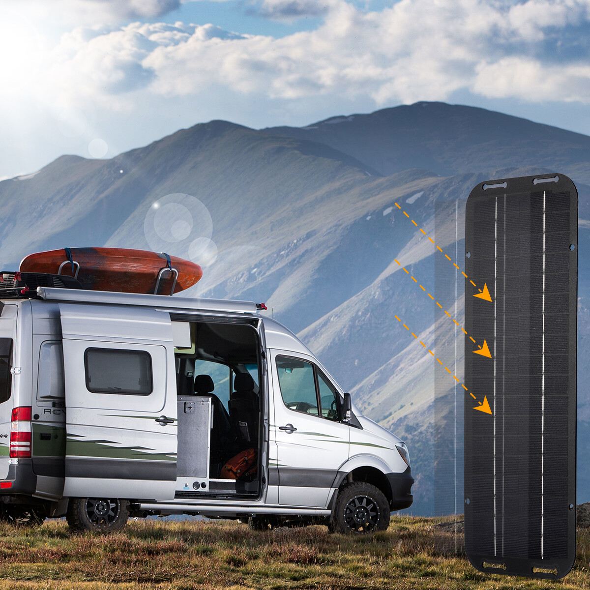 30W Solar Panel 12V Trickle Charger Battery Charger Kit Maintainer Boat Car RV