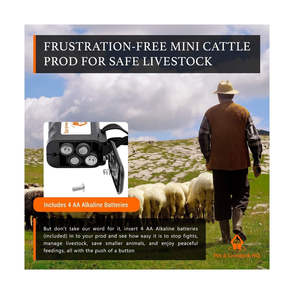 Cattle Prod Handheld Hot Shot - Electric Cattle Prod Livestock - Mini Hand He...
