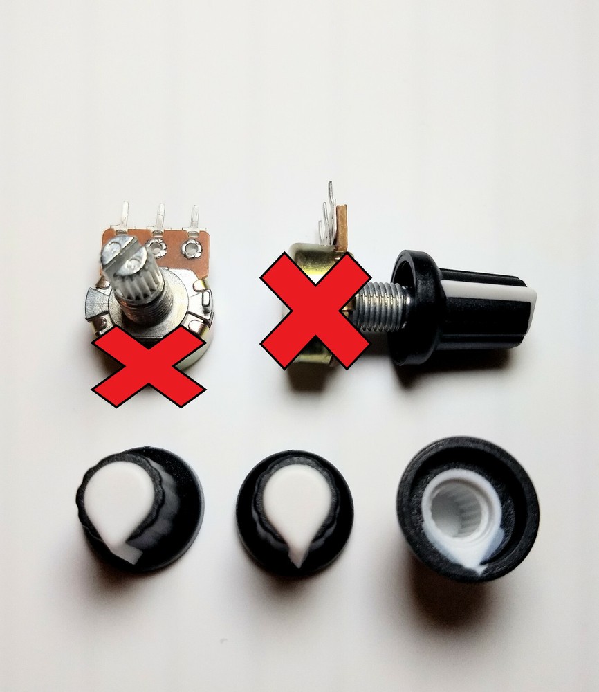 4x 6mm Shaft Hole Plastic Threaded Knurled Potentiometer New Knobs Cap KIT
