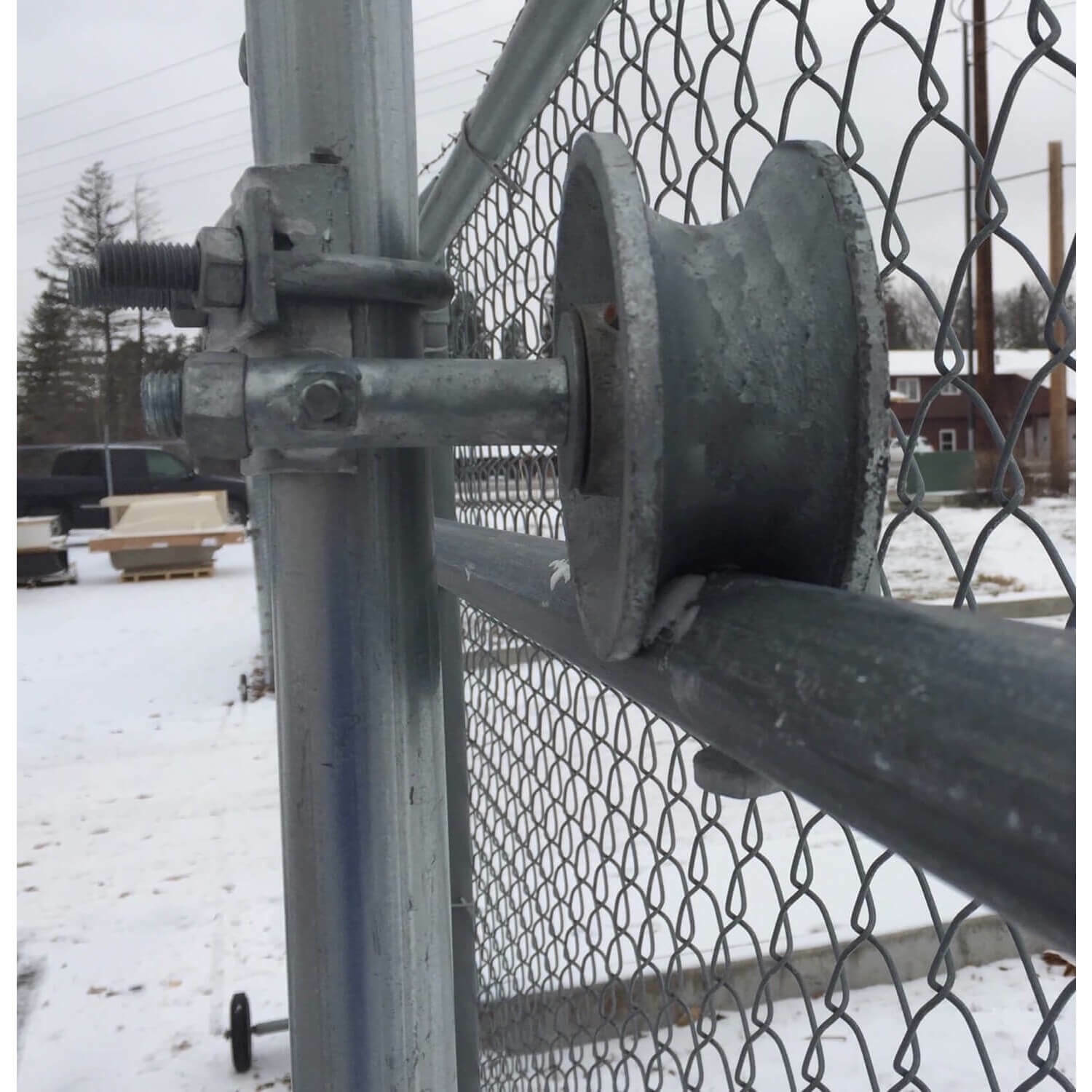6" CHAIN LINK WALL MOUNTED ROLLING GATE HARDWARE KIT: Heavy Duty Galvanized
