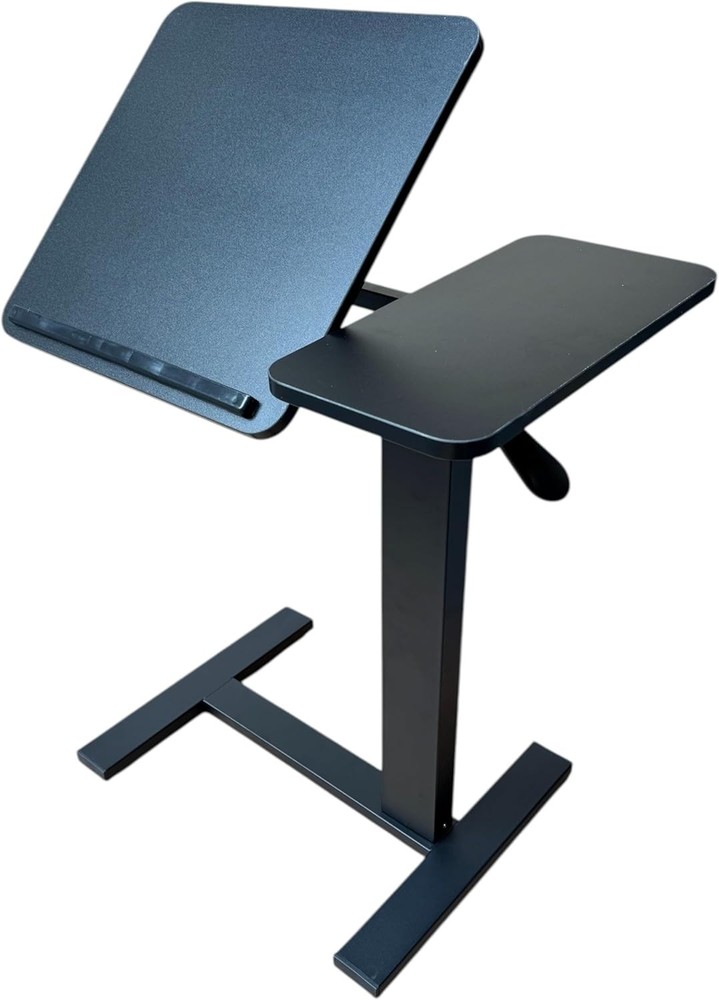 Rolling Laptop Desk Adjustable Height Computer Table Stand up Office Workstation