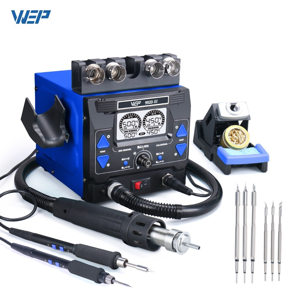 WEP 992D-III Digtial soldering Station kit Precision Hot Air Gun rework station