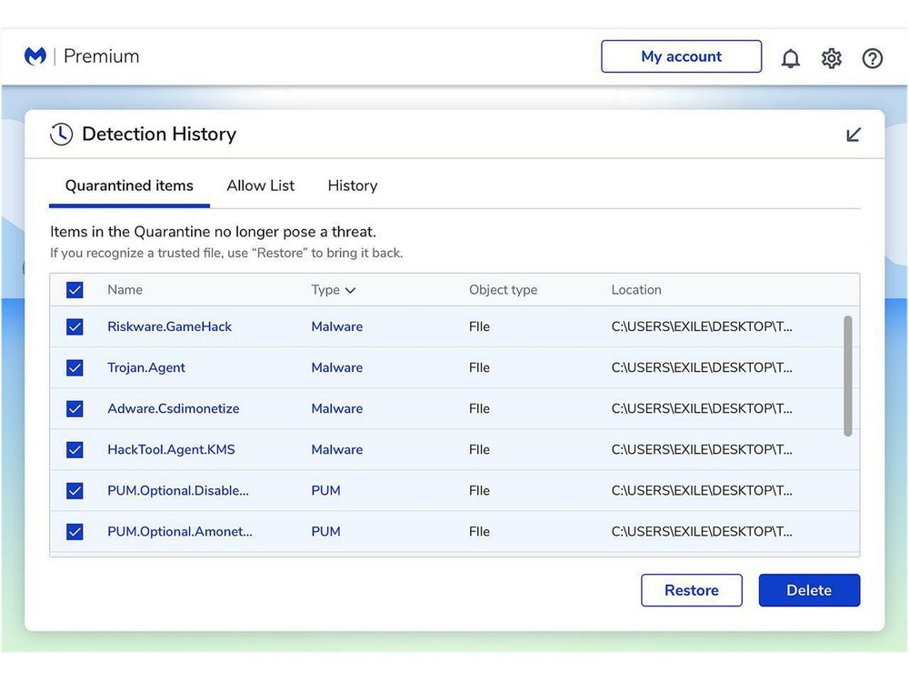 Malwarebytes Premium 4.5 Latest Version - 5 Devices / 1 Year - Key Card