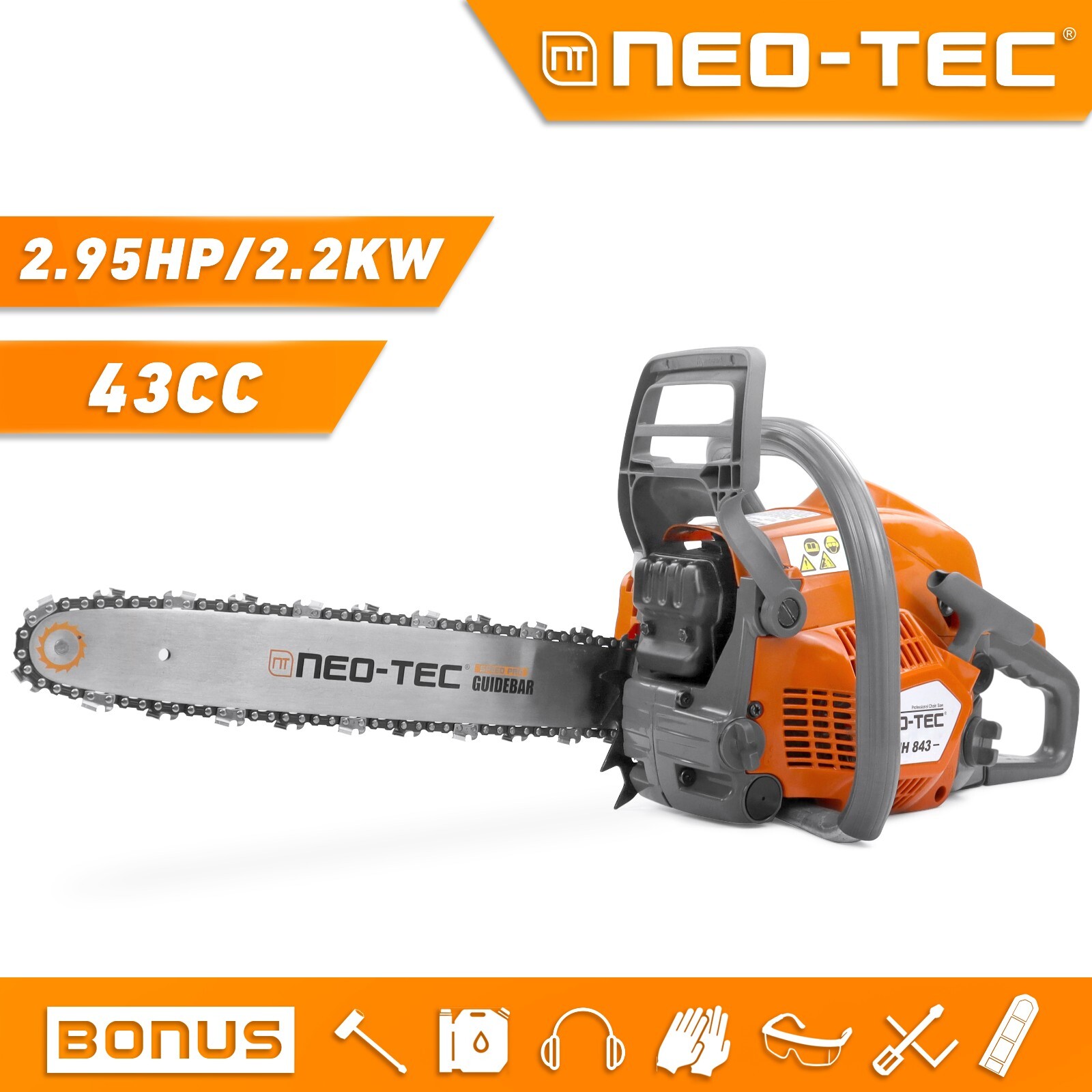 43cc Gas Chainsaw with 16'' Guide Bar and Chain Compatible with Husqvarna 543XP