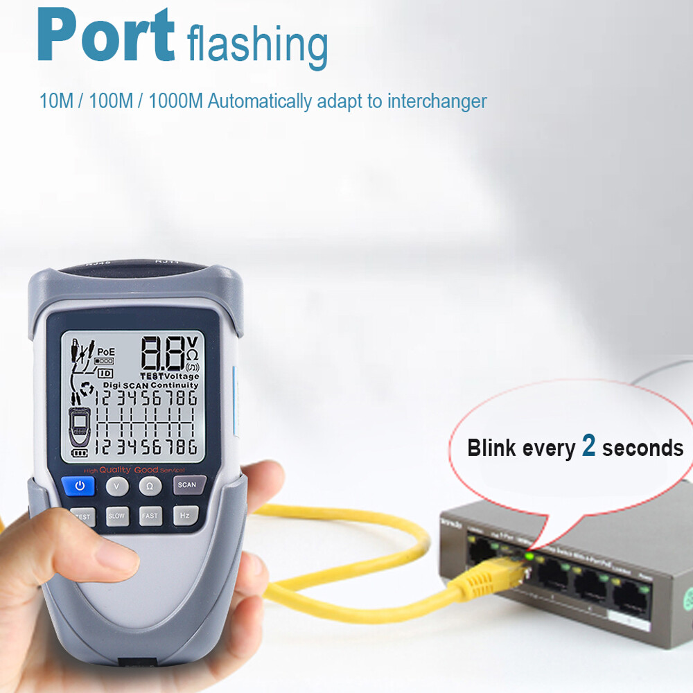 Handheld Portable Network Cable Tester LCD Large Screen Display Digital O2N9