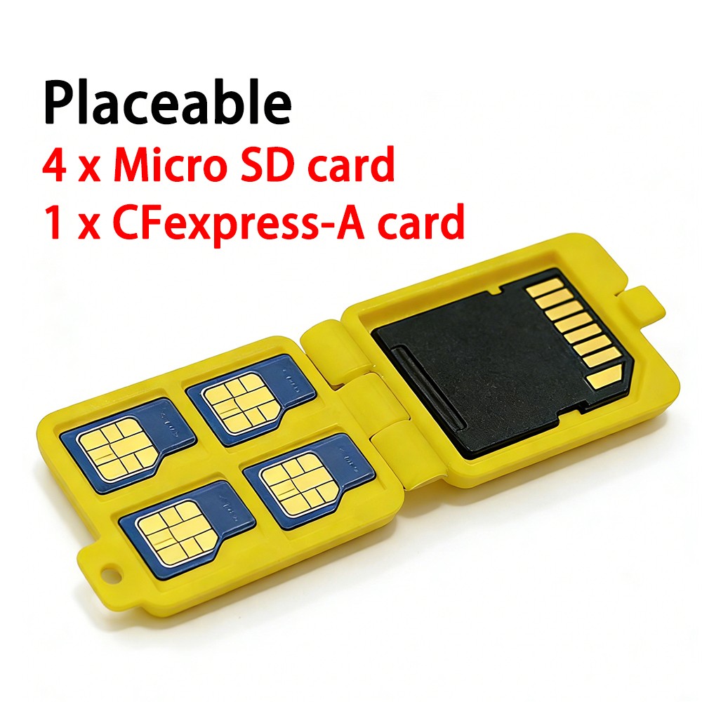 3D Printed Mini Portable Storage Memory Card Case Fits 1 SD+4 Micro SD TF