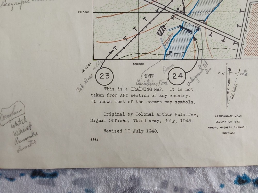 WWII 1943 Comanche County OK Training Map US Army