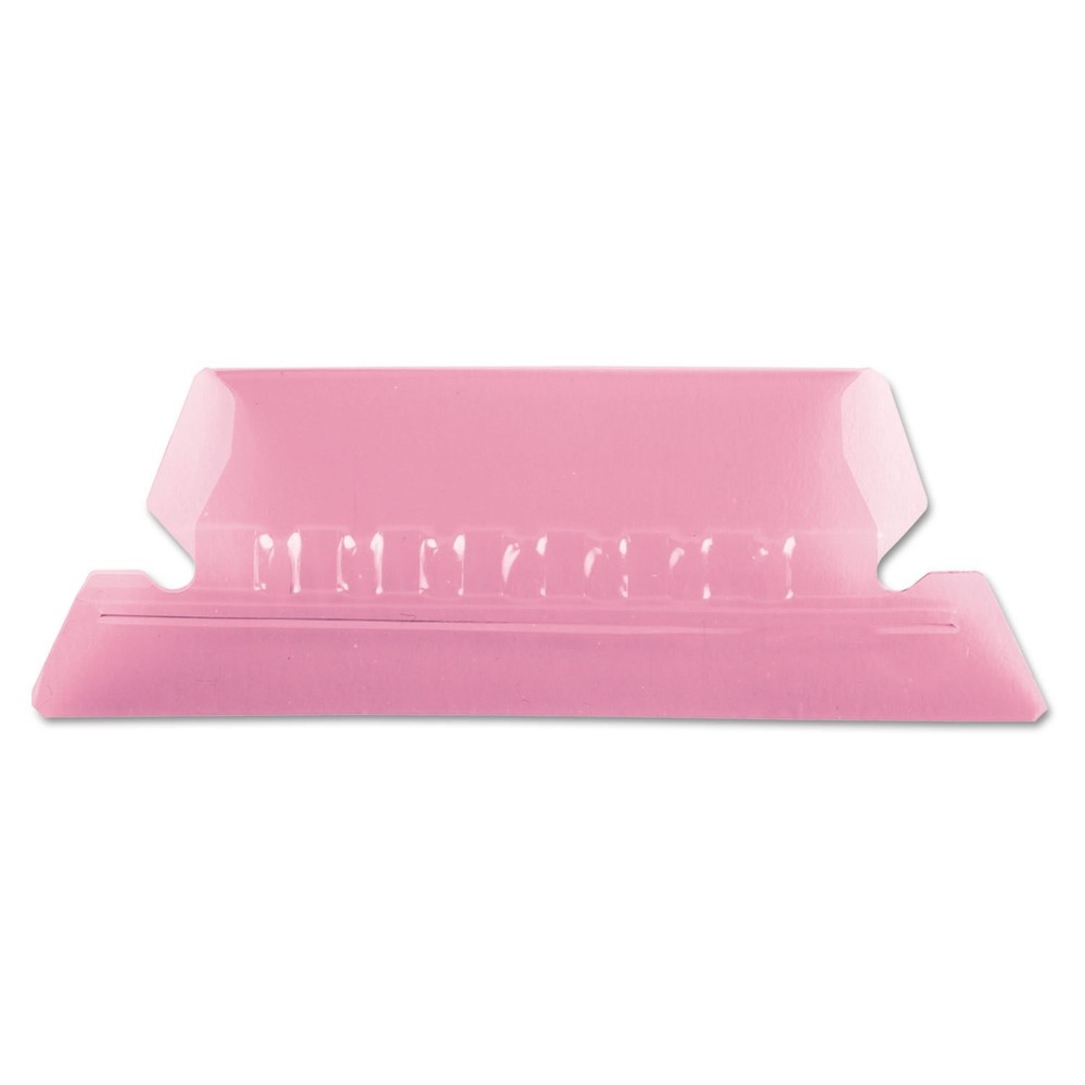 Pendaflex Hanging Folder Tabs, 2", Clear Pink, 25 Tabs and Inserts per Pack (...