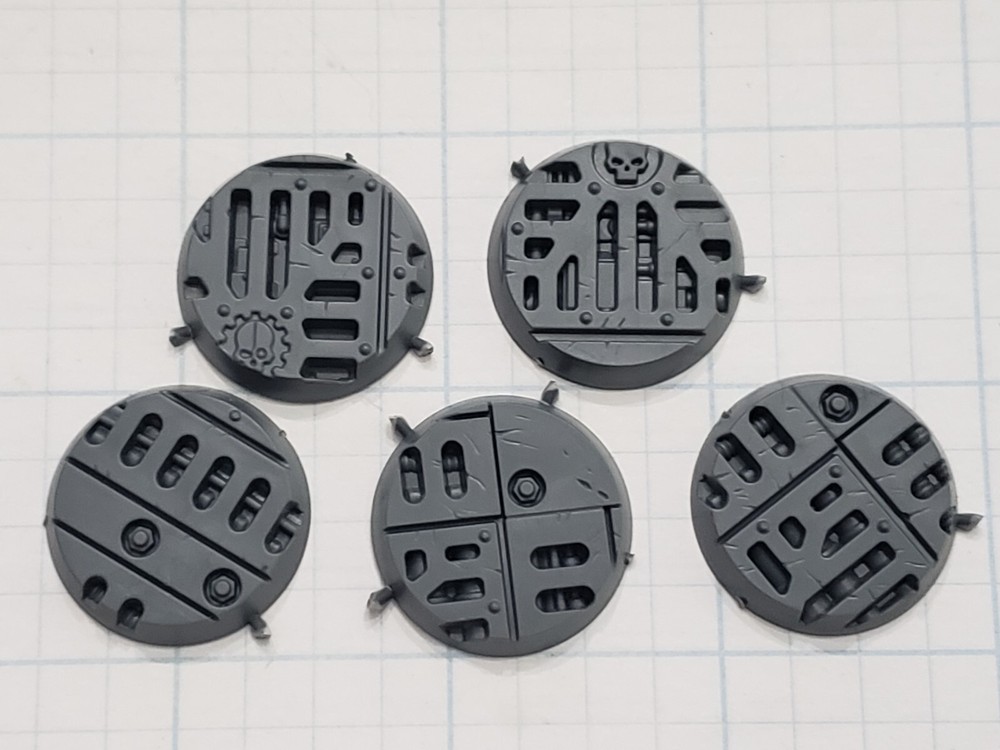 Warhammer 40k Boarding Action Bits Void War Deck Grill 25mm Round Base x5 25F