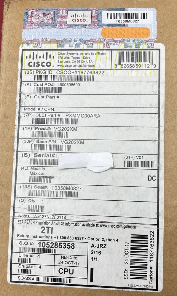 Cisco VG202XM Analog Voice Gateway VoIP