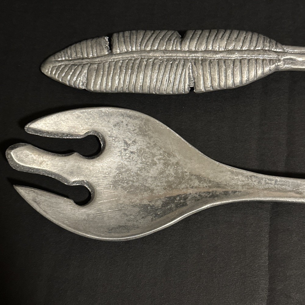 IHI Palm Leaf Aluminum Serving Spoon & Fork Set 13"