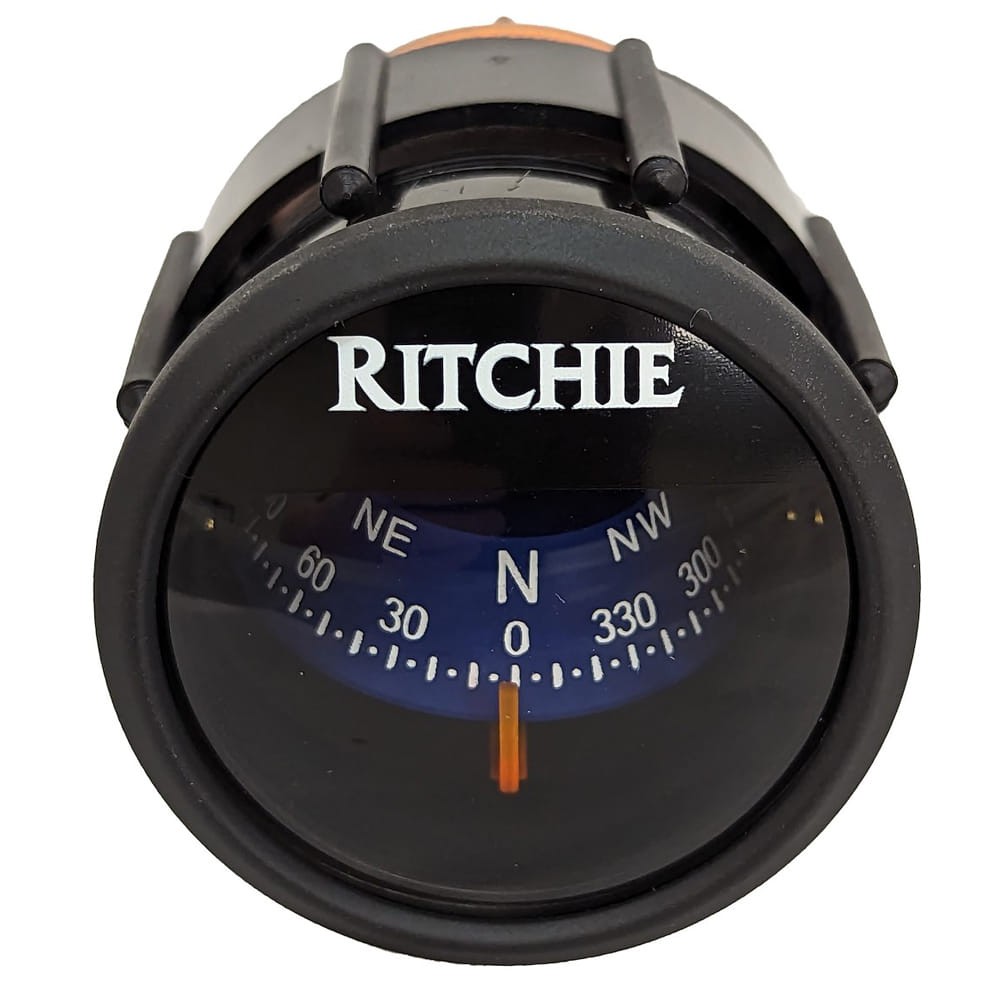 Pivot LED Blue Dial Black 12 Volt Green LED Dash Mount Compass