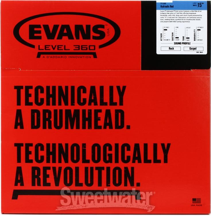 Evans Hydraulic Drumhead - 15" - Red