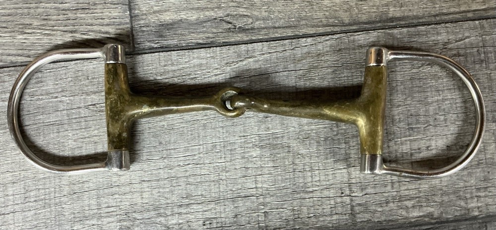 Horse Tack - Brass Stainless Steel D Ring Snaffle Bit