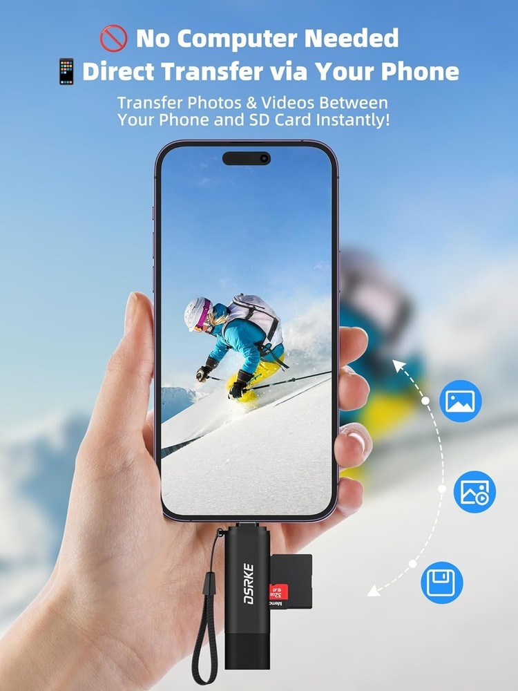 Lightweight SD Card Adapter with Plug & Play - Compatible with All Devices