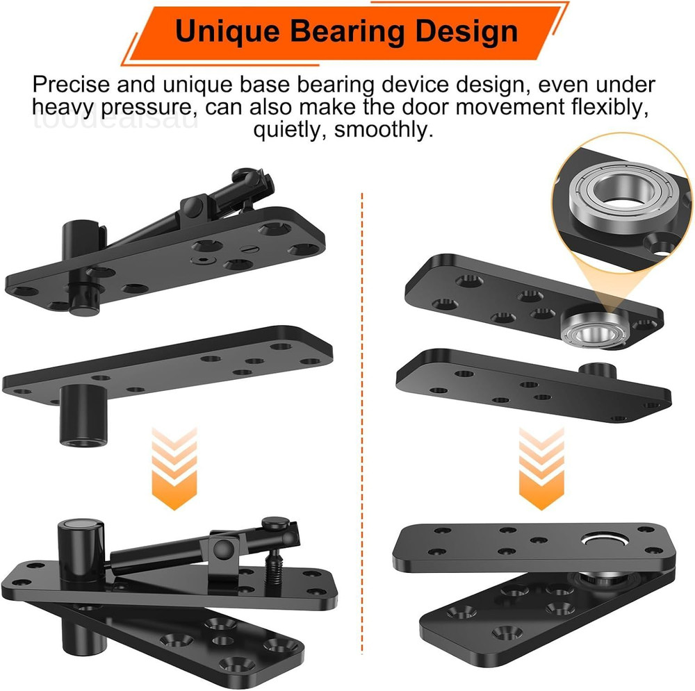 Hidden Door Hinge, 570LBS Load-Bearing Thickened Solid Alloy 1 Set, Black