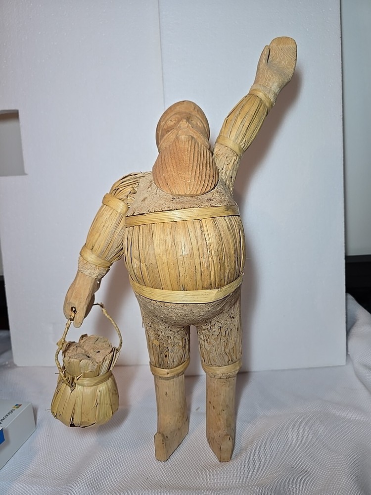 Hand Carved wood Statue Santa Claus