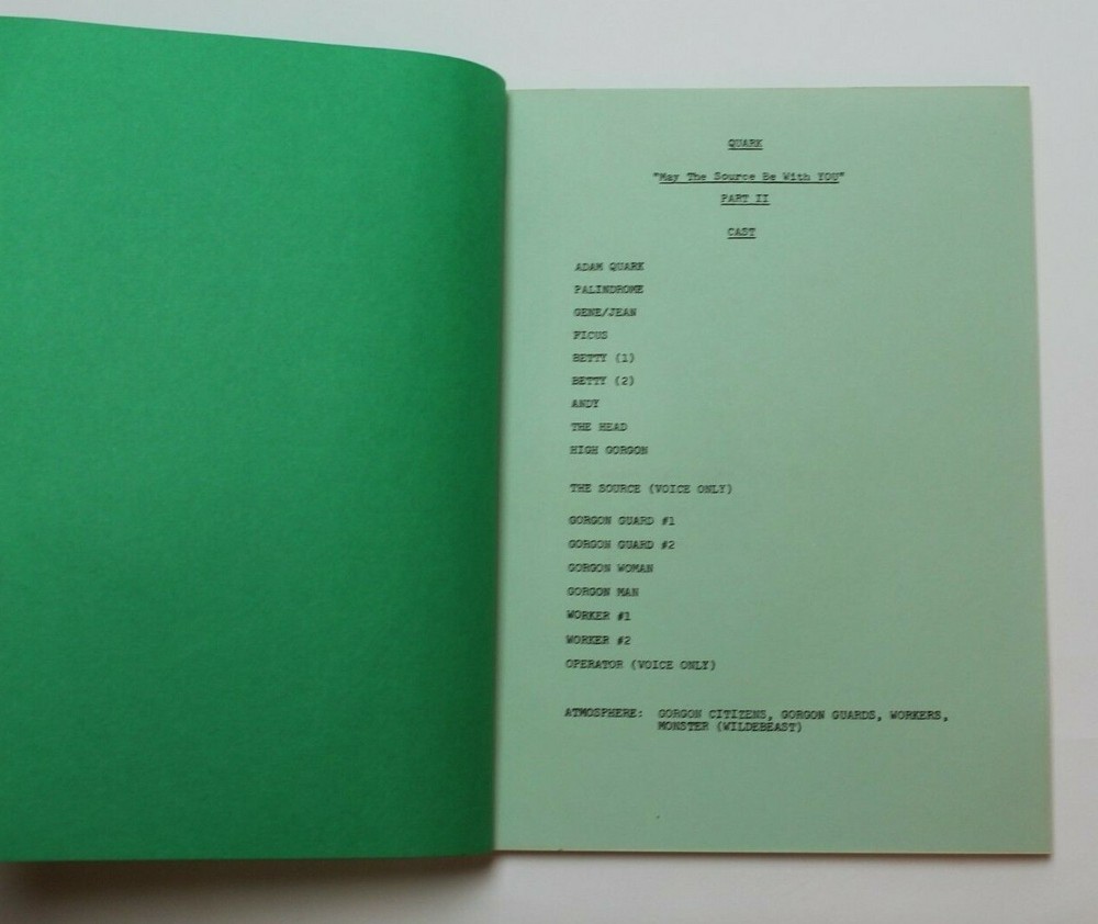 QUARK / 70's Sci Fi TV Script "May the Source Be with You" STAR WARS Spoof