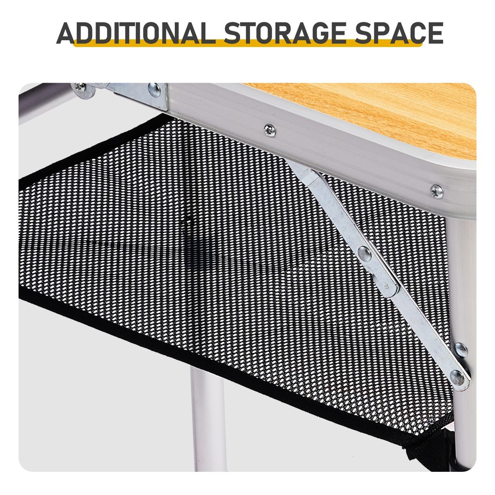 Outdoor Folding Camping Table,2ft Portable Pinic Table with 3Adjustable Height