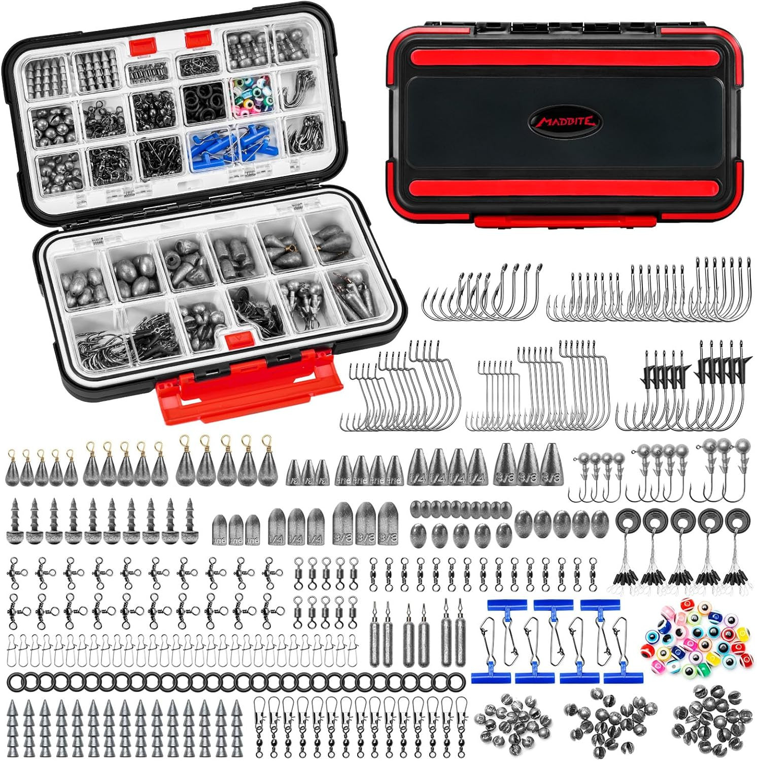 by Kastking 182/265/400Pcs Compact Fishing Tackle Kit - All-In-One Freshwater Ho