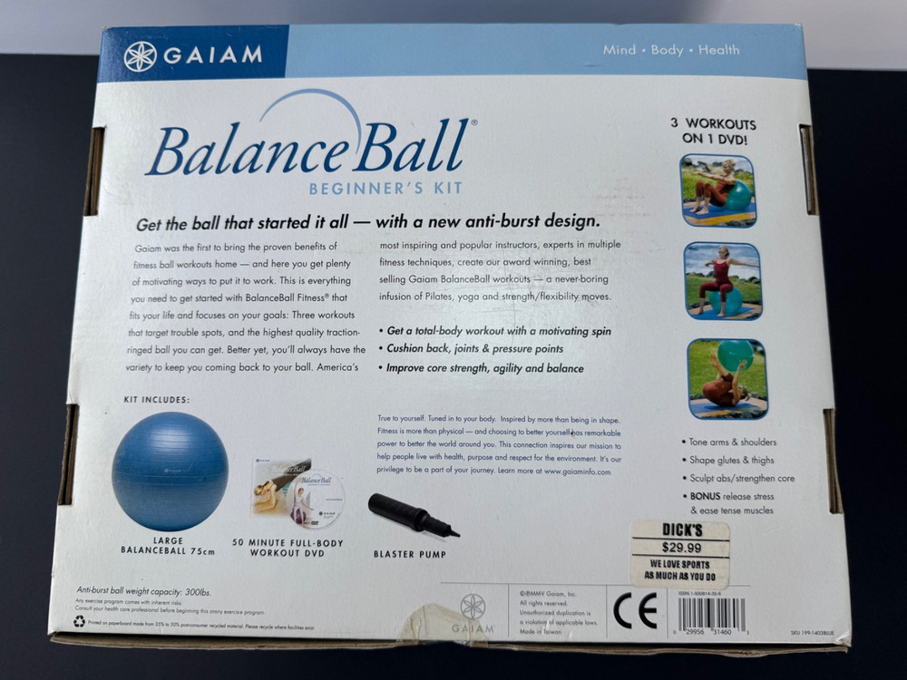 GAIAM Large Balance Ball Beginner's Kit