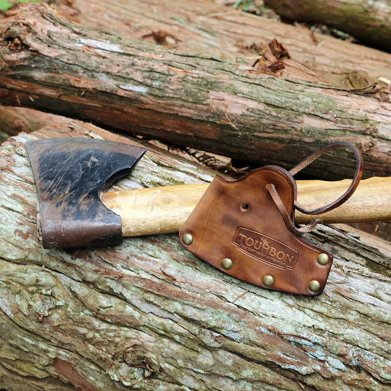 TOURBON Leather Axe Holder Hatchet Blade Protection Cover Sheath-Special Offer