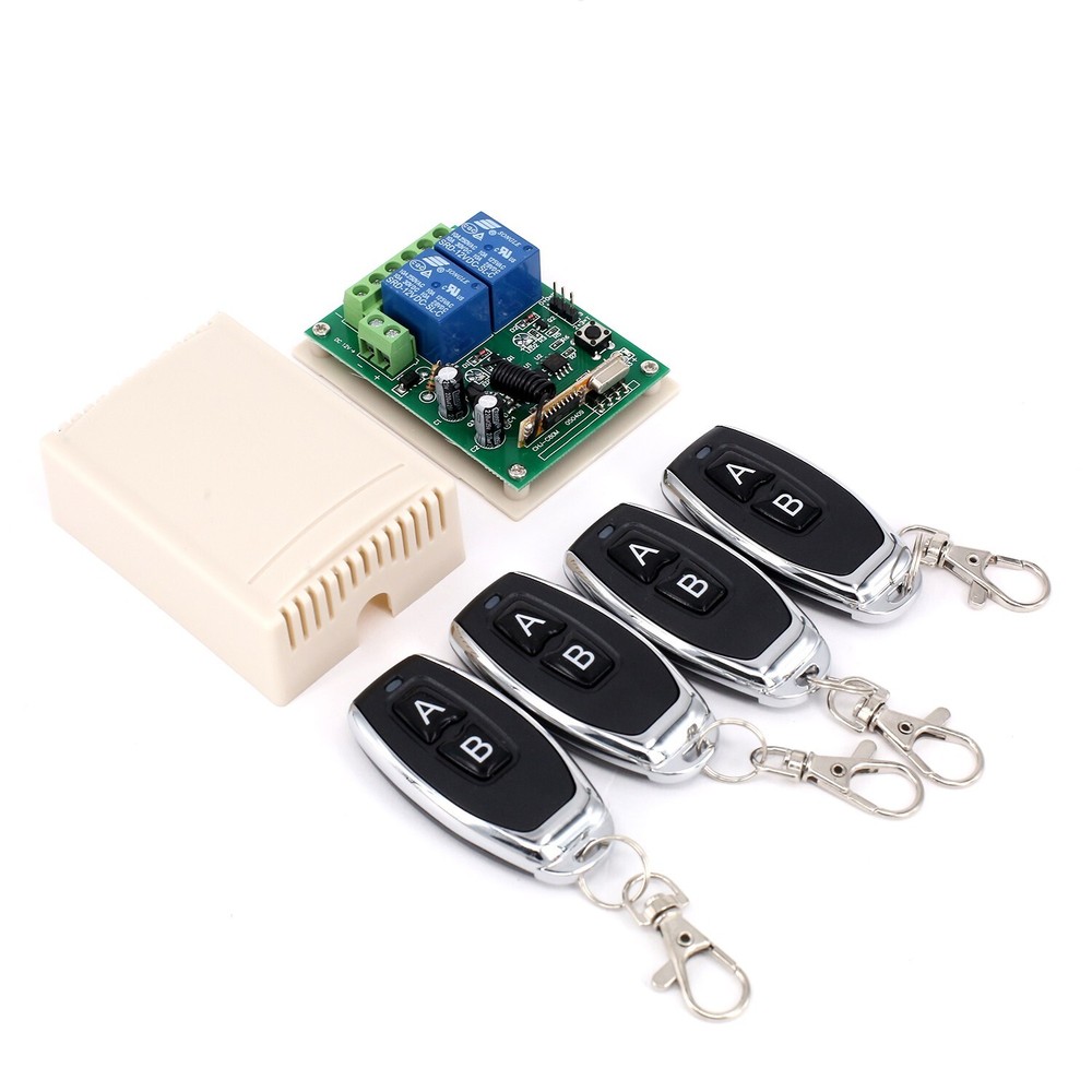 2 Channel Garage Door Remote Control Switch Relay Wireless Transmitter+Receiver