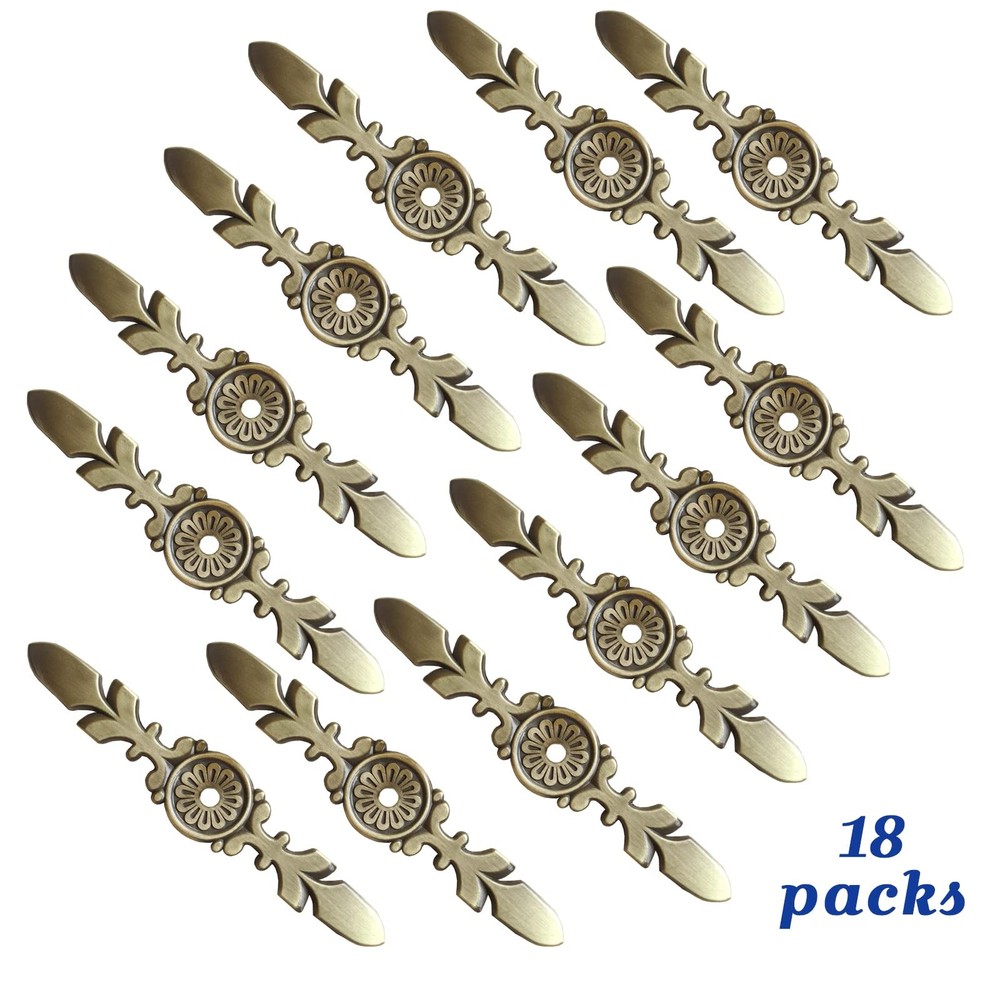 Cabinet Handle Backplates 18pcs Zinc Alloy Drawer knobs Back Plate Retro Sing...