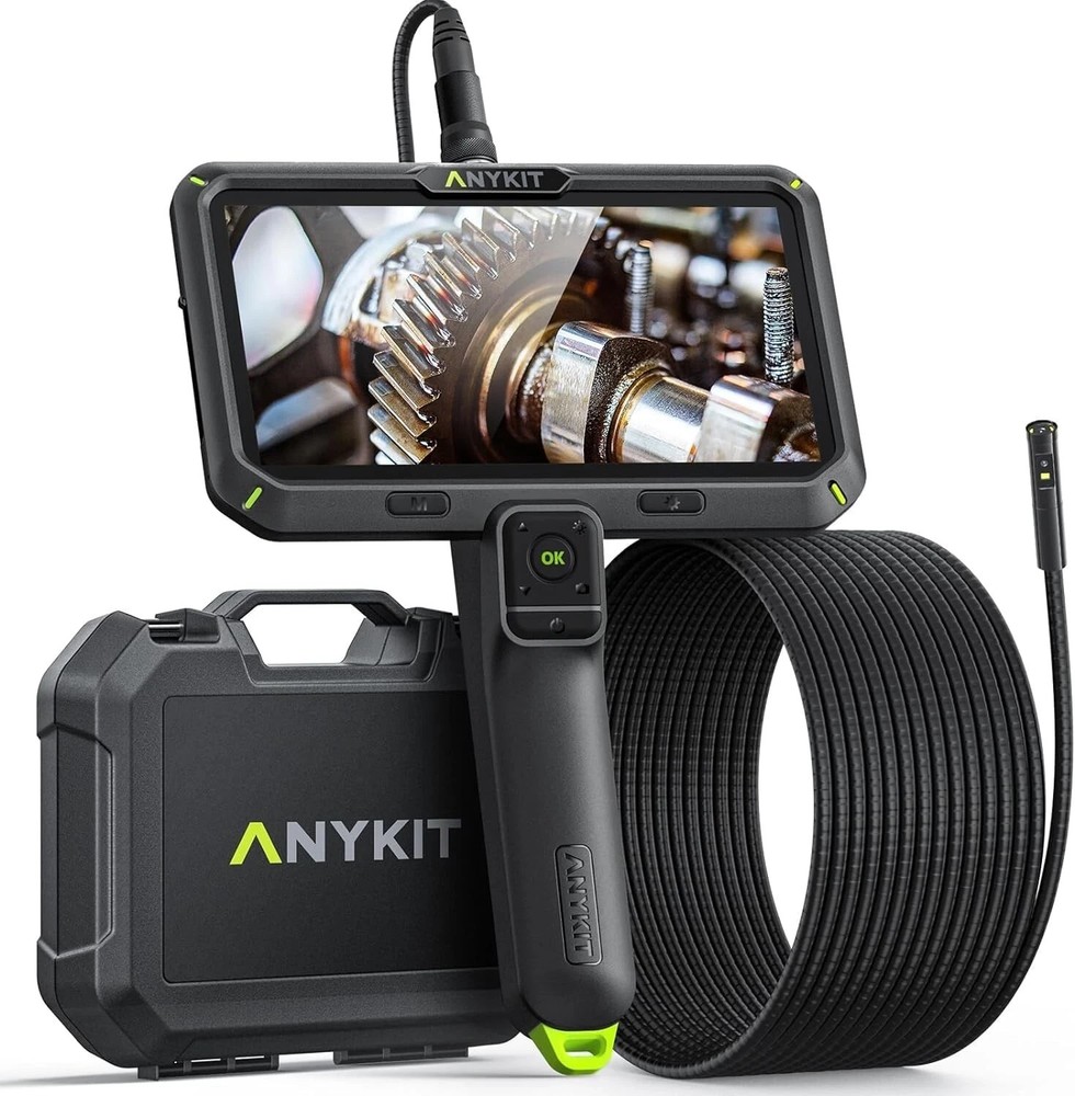 Dual Lens Borescope Inspection Camera Endoscope 6" Screen with Split Screen 32GB