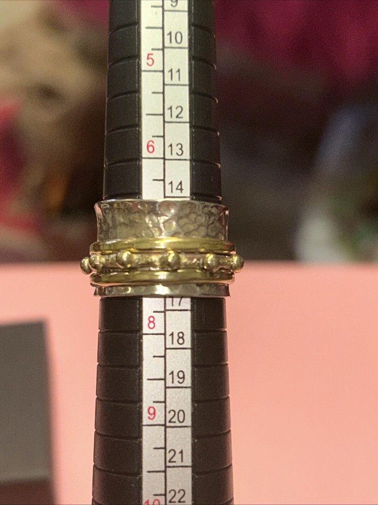 925 Sterling Silver Two toned Spinner Ring