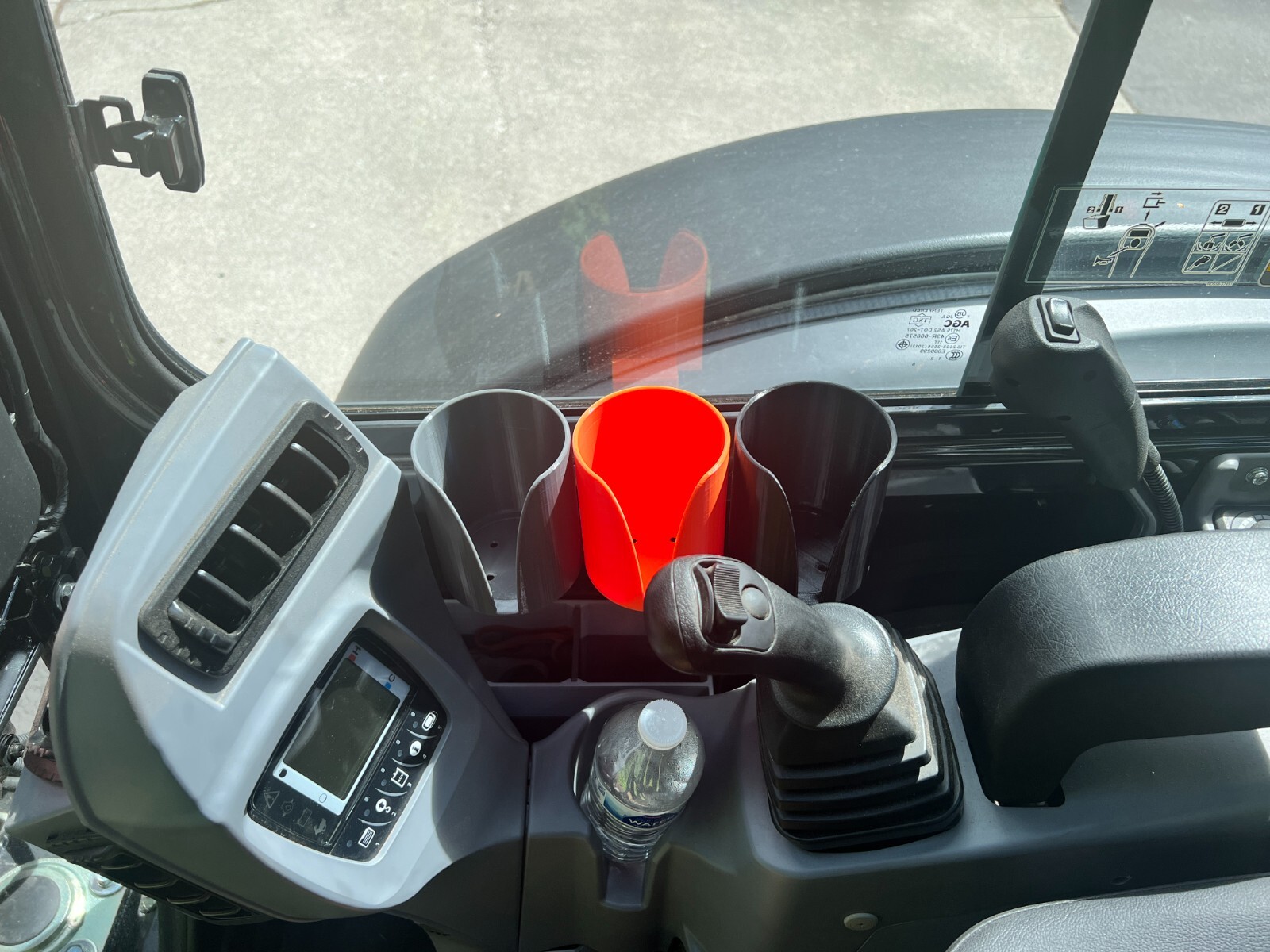 Kubota KX040-4 CAB Phone and Cup/Drink/Spray Bottle Holder