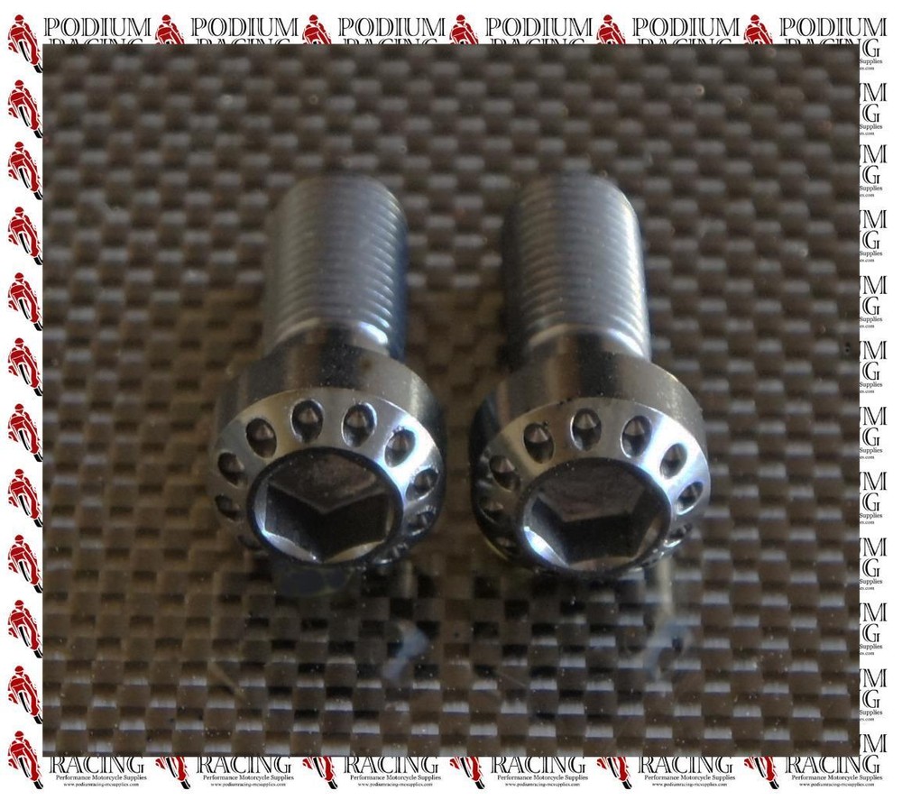 DUCATI STREETFIGHTER BLACK TITANIUM REAR VIEW MIRROR BOLT SET (2PCS)