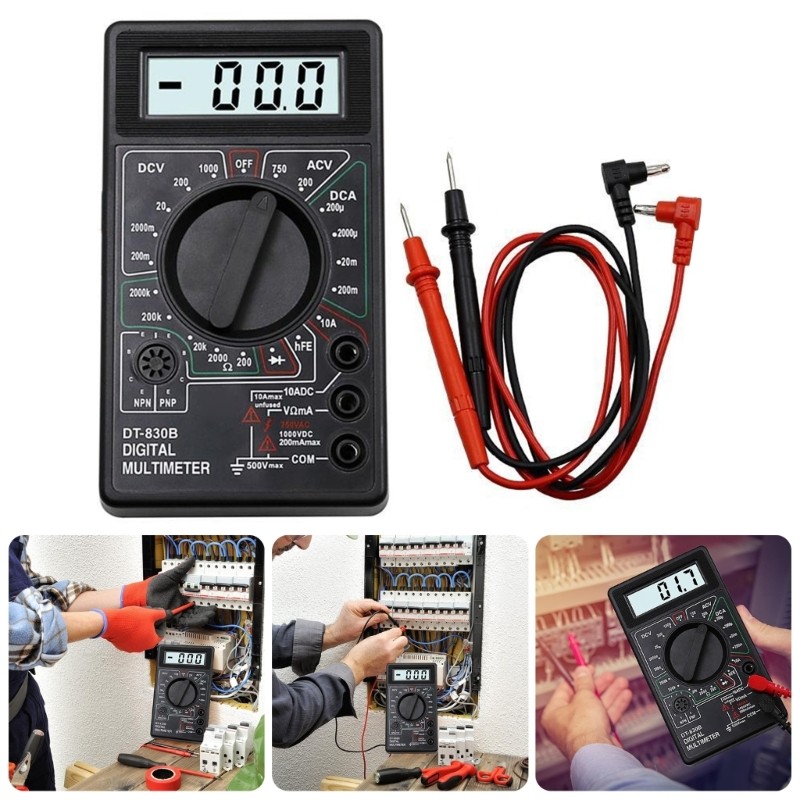 Lightweight Digital Multimeter Clear LCD Display for DIY Projects & Field Work