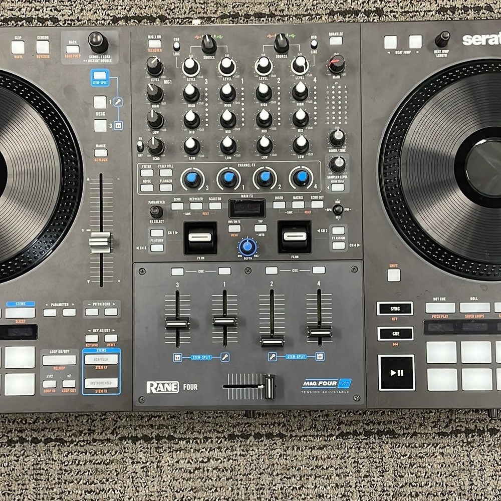 Rane FOUR 4-Deck Stems DJ Controller with 8.5' Jog Wheels with Displays - READ