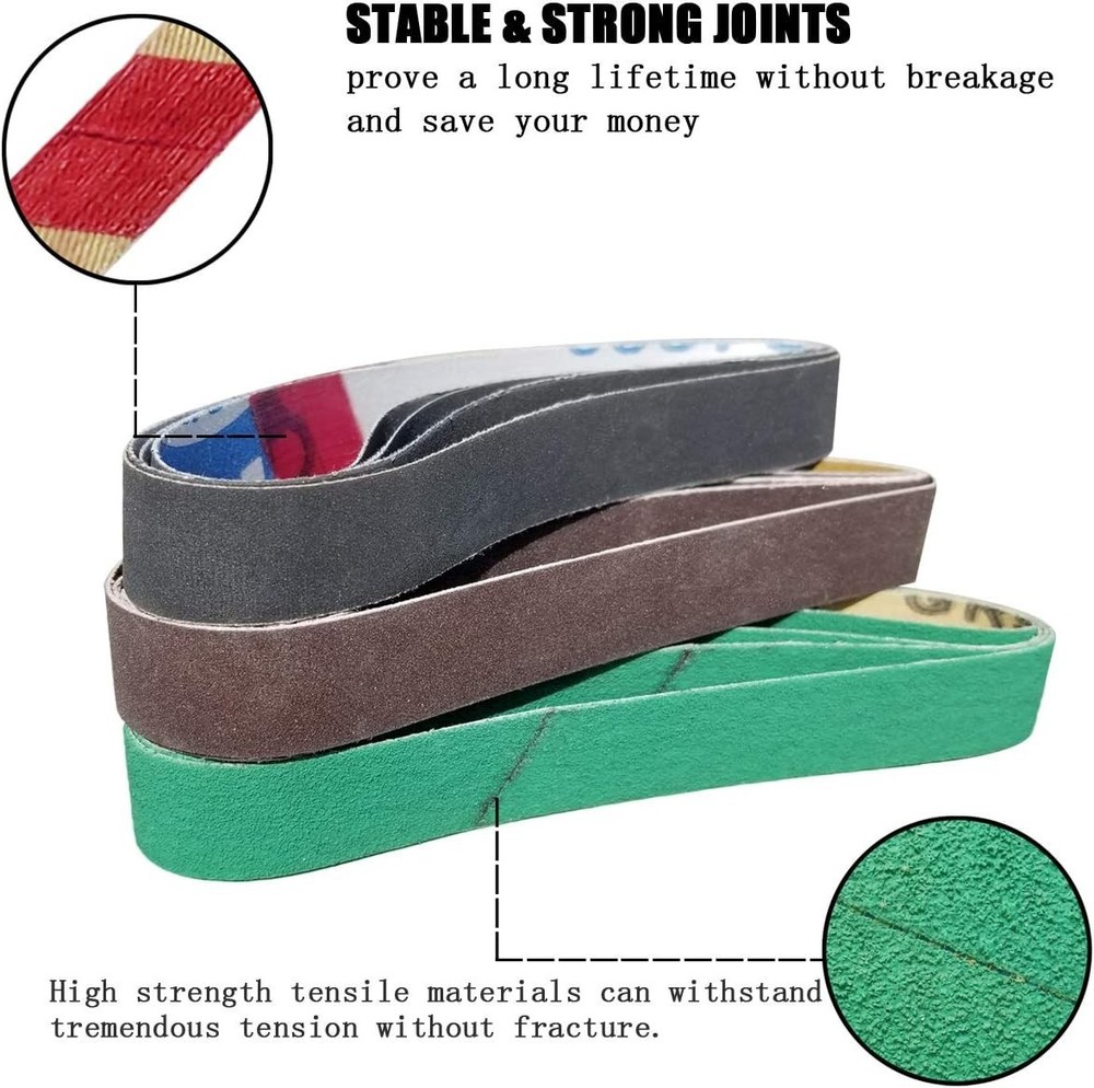 24 Pack 1/2" x 12" Replacement Sharpening Belt Kit for Official Work Sharp WS...