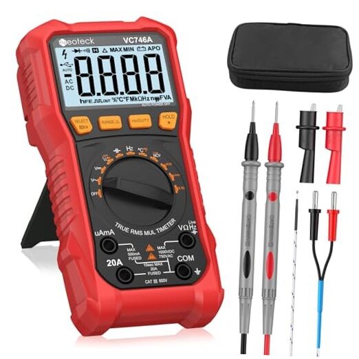 6000 Counts Digital Multimeter for DC AC Voltage/Current TRMS Voltmeter with