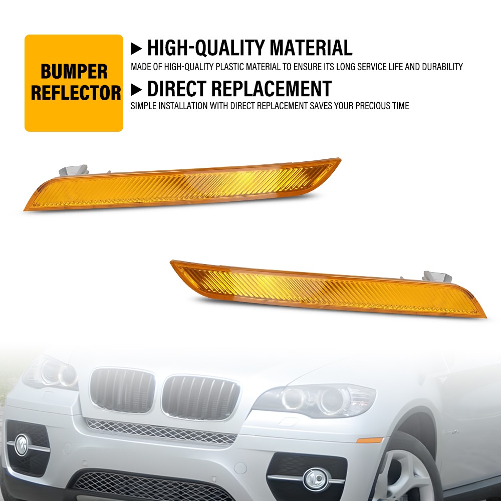 2X Fits BMW X6 E71 E72 2008-2014 Front Bumper Reflector Light Lamp Left Right EA