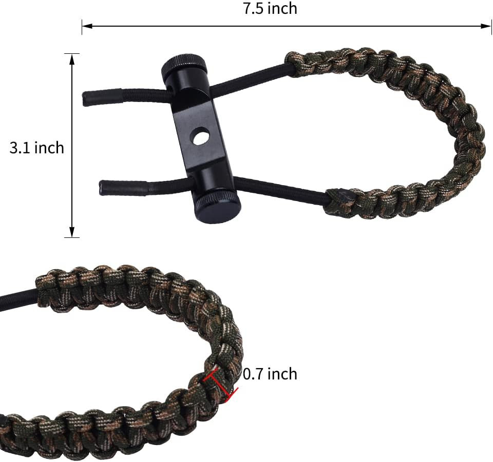 Archery Bow Wrist Sling Adjustable Hunting Wrist Strap Braided for Compound Bow