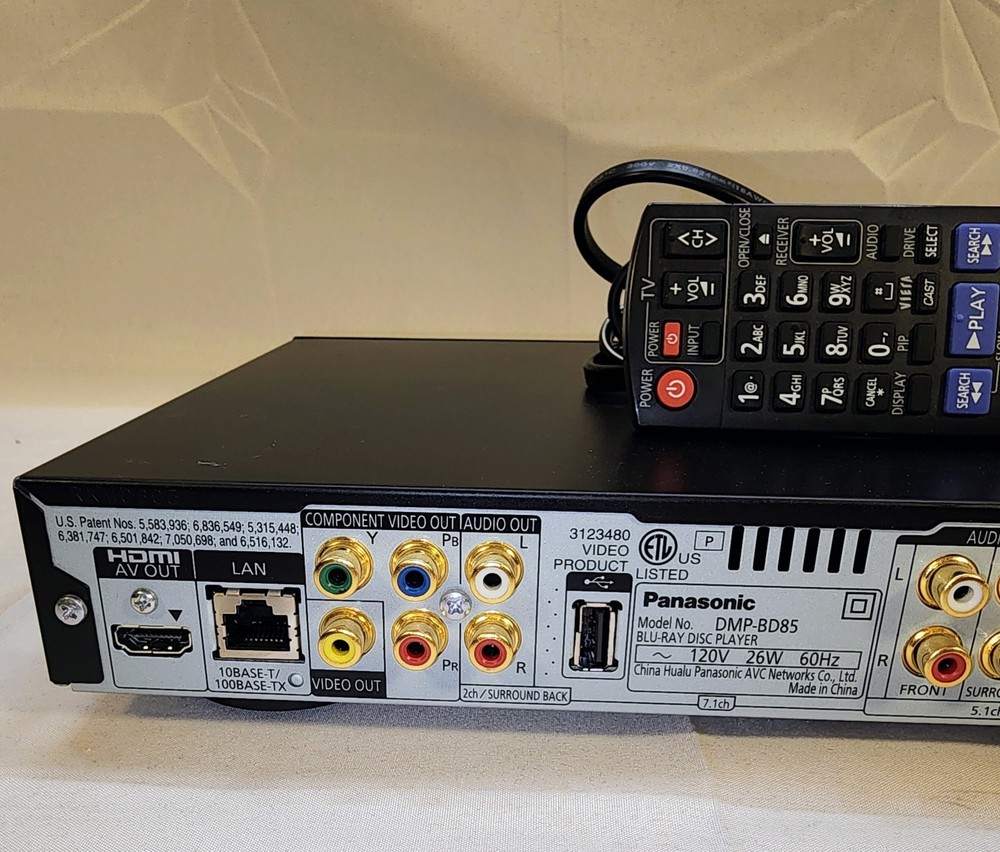 Fully Tested Panasonic DMP-BD85 Blu-ray Disc Player with Panasonic Remote