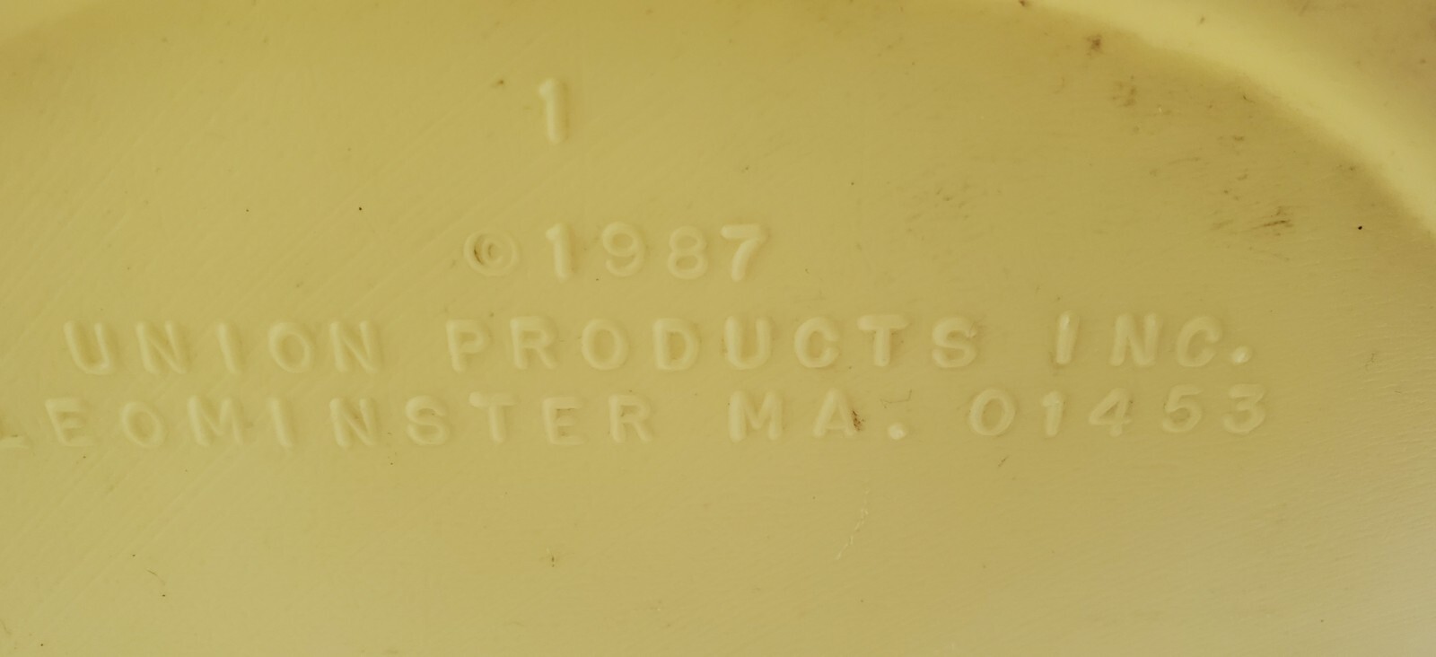 Union Products 1989 Yellow Blow Mold Watering Can W/Flowers Made In USA