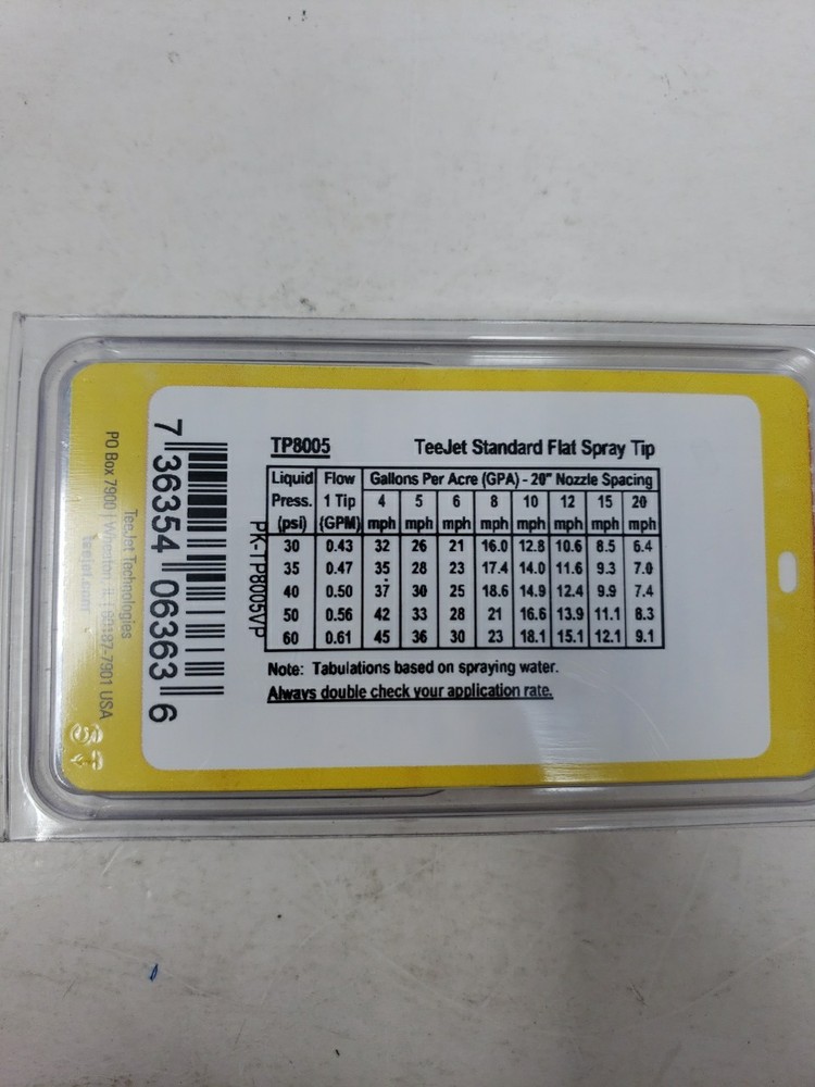 3 TeeJet TP8005VP Flat Spray Tip Packs