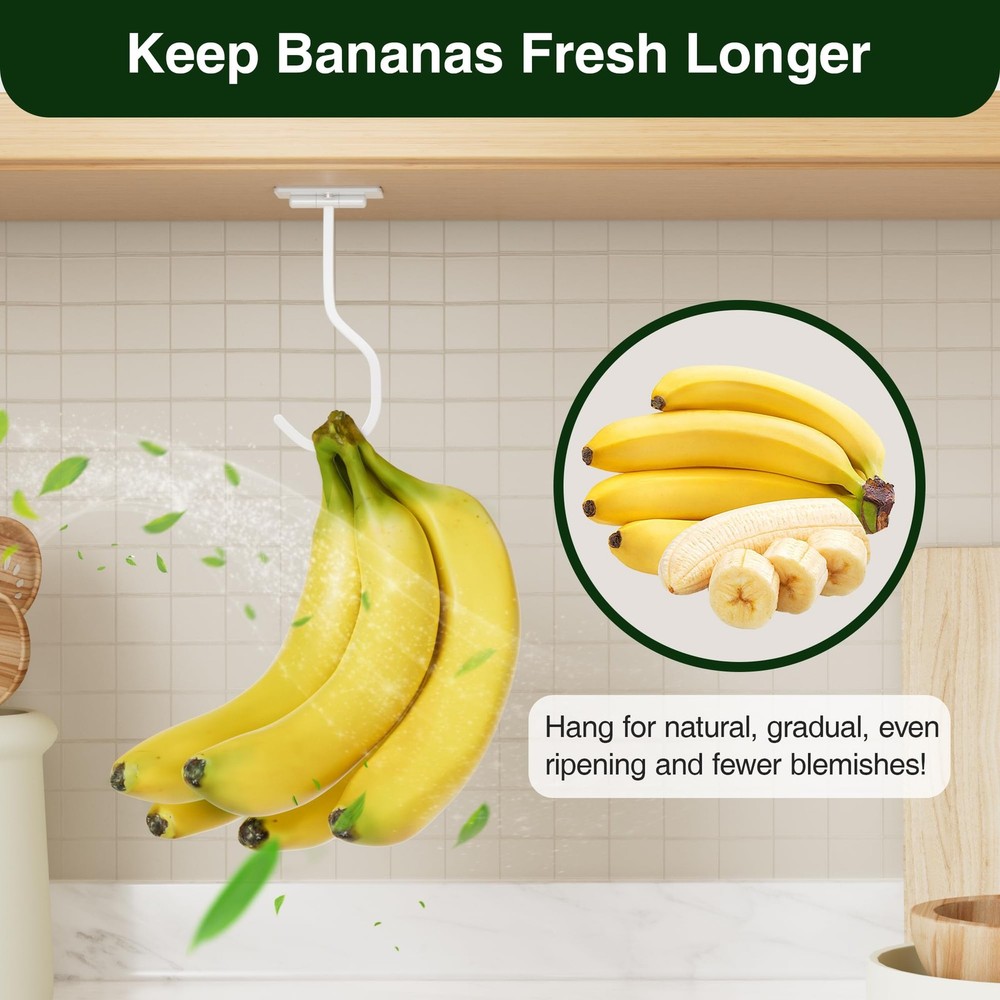 bussdis Banana Hook Under Cabinet: Foldable Hanger 1 Pack, White