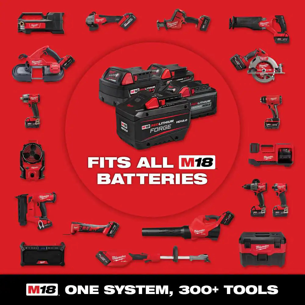M18 18V Lithium-Ion Cordless Combo Kit (5-Tool) with (2) Batteries, Charger and
