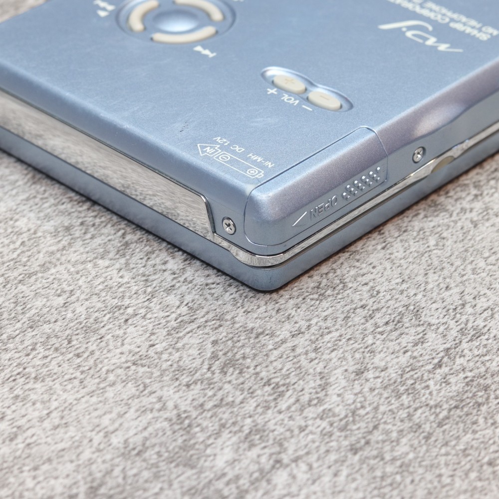 SHARP MD-ST600 Blue Portable MD Player MDLP Tested Working w/ Remote & Stand