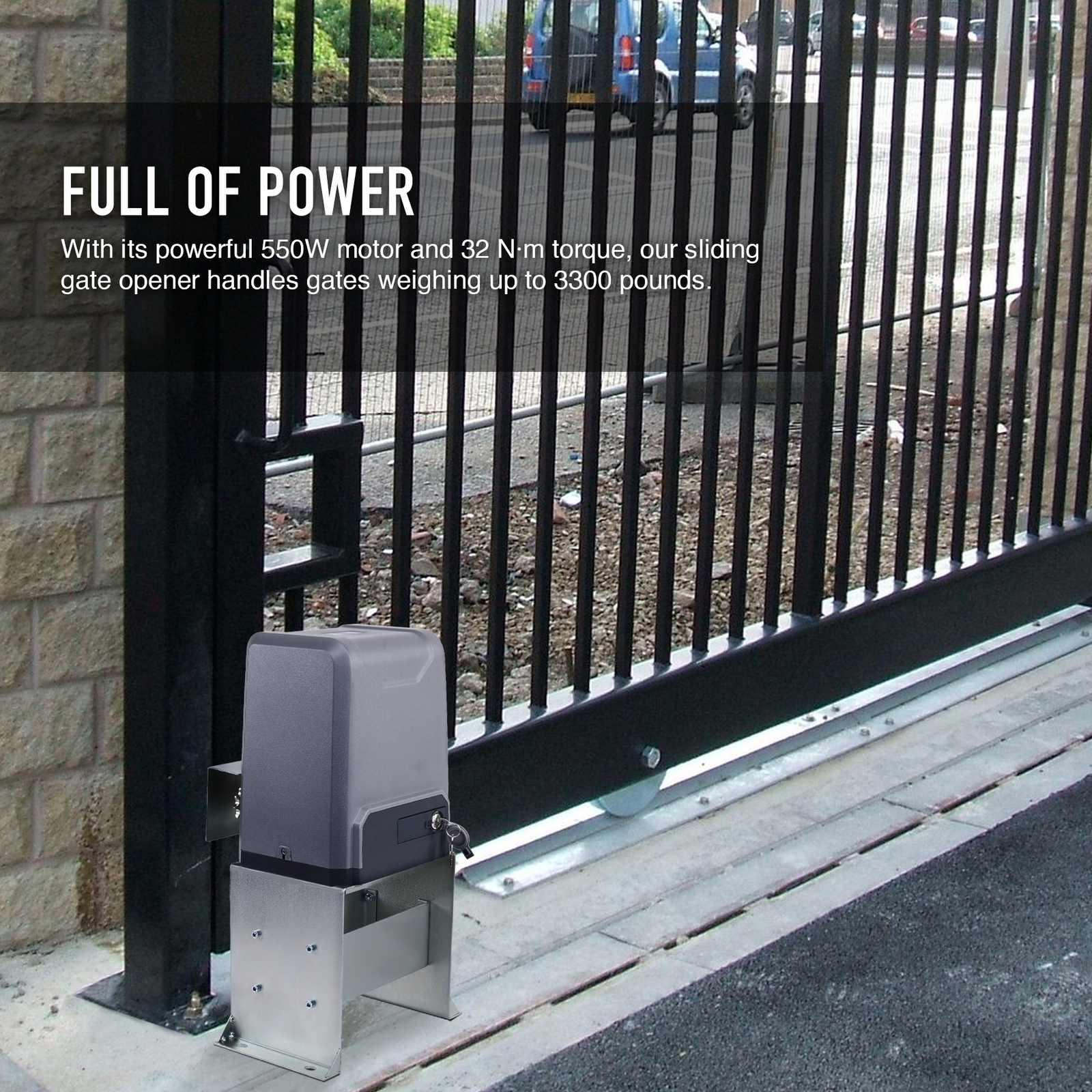 CO-Z 3300lbs Automatic Sliding Gate Opener APP Control Door Operator w 2 Remotes